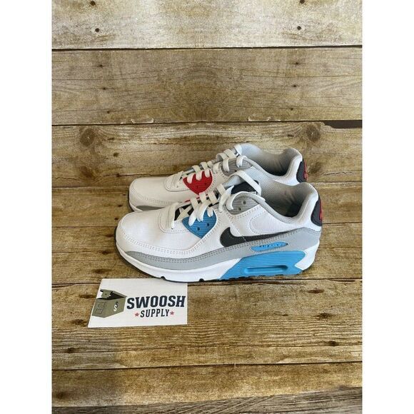 Nike Air Max 90 LTR White Chlorine Blue GS  CD6864-108 New - Picture 3 of 8